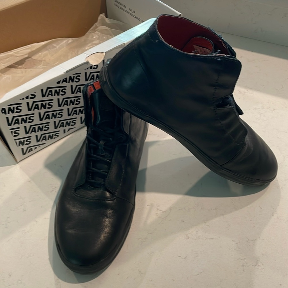 RARE Vans OTW Stovepipe Leather Black/Black sz 9.5
